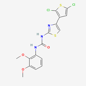 molecular formula C16H13Cl2N3O3S2 B2651852 1-(4-(2,5-二氯噻吩-3-基)噻唑-2-基)-3-(2,3-二甲氧基苯基)脲 CAS No. 1203380-34-0