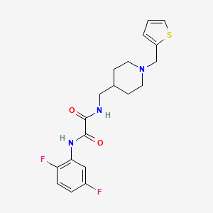 molecular formula C19H21F2N3O2S B2651858 N1-(2,5-difluorophenyl)-N2-((1-(thiophen-2-ylmethyl)piperidin-4-yl)methyl)oxalamide CAS No. 953231-31-7