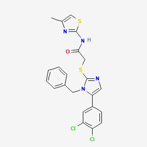 2-((1-benzyl-5-(3,4-dichlorophenyl)-1H-imidazol-2-yl)thio)-N-(4-methylthiazol-2-yl)acetamide