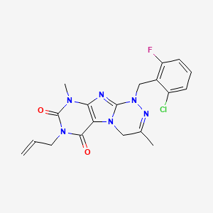 molecular formula C19H18ClFN6O2 B2651869 1-[(2-氯-6-氟苯基)甲基]-3,9-二甲基-7-丙-2-烯基-4H-嘌呤[8,7-c][1,2,4]三嗪-6,8-二酮 CAS No. 919026-09-8