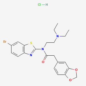 2-(benzo[d][1,3]dioxol-5-yl)-N-(6-bromobenzo[d]thiazol-2-yl)-N-(2-(diethylamino)ethyl)acetamide hydrochloride