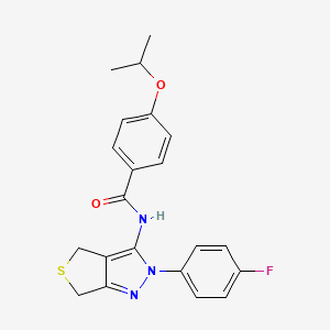 molecular formula C21H20FN3O2S B2651882 N-(2-(4-氟苯基)-4,6-二氢-2H-噻吩并[3,4-c]吡唑-3-基)-4-异丙氧基苯甲酰胺 CAS No. 450343-07-4