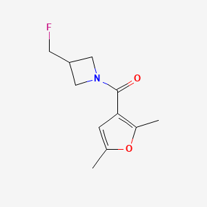 molecular formula C11H14FNO2 B2651883 1-(2,5-二甲基呋喃-3-甲酰)-3-(氟甲基)氮杂环丁烷 CAS No. 2034307-51-0