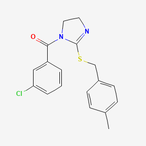 (3-Chlorophenyl)-[2-[(4-methylphenyl)methylsulfanyl]-4,5-dihydroimidazol-1-yl]methanone