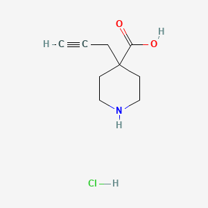 molecular formula C9H14ClNO2 B2651889 4-(Prop-2-yn-1-yl)哌啶-4-羧酸盐酸盐 CAS No. 2228301-66-2