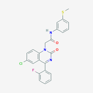 molecular formula C23H17ClFN3O2S B2651890 2-(6-氯-4-(2-氟苯基)-2-氧代喹唑啉-1(2H)-基)-N-(3-(甲硫基)苯基)乙酰胺 CAS No. 932458-40-7