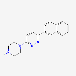 molecular formula C18H18N4 B2651894 3-(Naphthalen-2-yl)-6-(piperazin-1-yl)pyridazine CAS No. 2309798-13-6