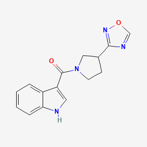 molecular formula C15H14N4O2 B2651904 (3-(1,2,4-噁二唑-3-基)吡咯烷-1-基)(1H-吲哚-3-基)甲酮 CAS No. 2034410-16-5