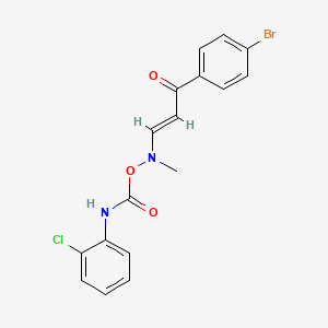 1-(4-Bromophenyl)-3-[{[(2-chloroanilino)carbonyl]oxy}(methyl)amino]-2-propen-1-one