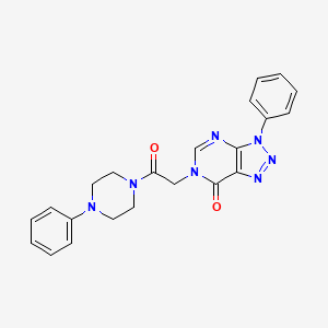 molecular formula C22H21N7O2 B2651916 6-[2-Oxo-2-(4-phenylpiperazin-1-yl)ethyl]-3-phenyltriazolo[4,5-d]pyrimidin-7-one CAS No. 863018-58-0