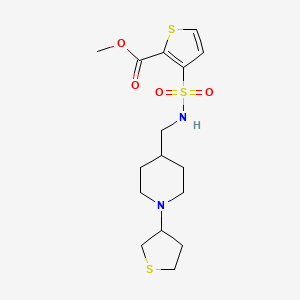 molecular formula C16H24N2O4S3 B2651917 3-(N-((1-(四氢噻吩-3-基)哌啶-4-基)甲基)磺酰胺基)噻吩-2-甲酸甲酯 CAS No. 2034507-30-5