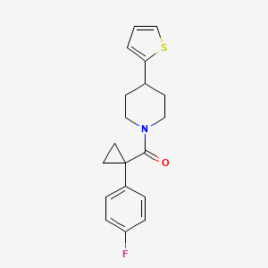 molecular formula C19H20FNOS B2651919 (1-(4-Fluorophenyl)cyclopropyl)(4-(thiophen-2-yl)piperidin-1-yl)methanone CAS No. 1396803-44-3