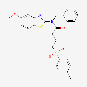 molecular formula C26H26N2O4S2 B2651920 N-benzyl-N-(5-methoxybenzo[d]thiazol-2-yl)-4-tosylbutanamide CAS No. 941926-08-5