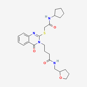 4-[2-{[2-(cyclopentylamino)-2-oxoethyl]thio}-4-oxoquinazolin-3(4H)-yl]-N-(tetrahydrofuran-2-ylmethyl)butanamide