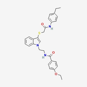 molecular formula C29H31N3O3S B2651939 4-乙氧基-N-[2-[3-[2-(4-乙基苯胺基)-2-氧代乙基]硫代吲哚-1-基]乙基]苯甲酰胺 CAS No. 862826-28-6