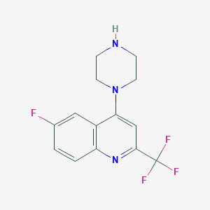 1-[6-Fluoro-2-(trifluoromethyl)quinolin-4-yl]piperazine