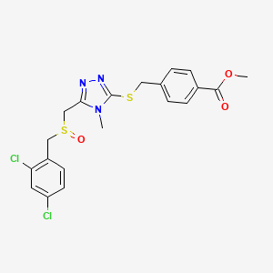 molecular formula C20H19Cl2N3O3S2 B2651941 methyl 4-{[(5-{[(2,4-dichlorobenzyl)sulfinyl]methyl}-4-methyl-4H-1,2,4-triazol-3-yl)sulfanyl]methyl}benzenecarboxylate CAS No. 344272-17-9