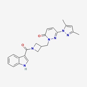 molecular formula C22H22N6O2 B2651943 6-(3,5-dimethyl-1H-pyrazol-1-yl)-2-{[1-(1H-indole-3-carbonyl)azetidin-3-yl]methyl}-2,3-dihydropyridazin-3-one CAS No. 2199304-12-4