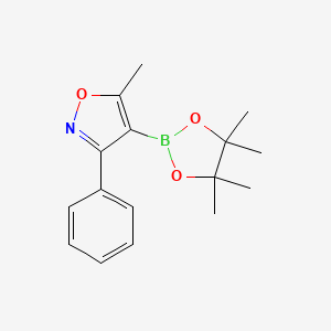 molecular formula C16H20BNO3 B2651944 2-(3-Phenyl-5-methylisoxazole-4-yl)-4,4,5,5-tetramethyl-1,3,2-dioxaborolane CAS No. 374715-24-9