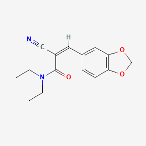 molecular formula C15H16N2O3 B2651955 (2Z)-3-(2H-1,3-苯并二氧杂环-5-基)-2-氰基-N,N-二乙基丙-2-烯酰胺 CAS No. 59832-20-1