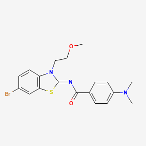 molecular formula C19H20BrN3O2S B2651958 (Z)-N-(6-bromo-3-(2-methoxyethyl)benzo[d]thiazol-2(3H)-ylidene)-4-(dimethylamino)benzamide CAS No. 864976-21-6