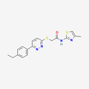 2-((6-(4-ethylphenyl)pyridazin-3-yl)thio)-N-(4-methylthiazol-2-yl)acetamide