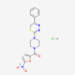 (5-nitrofuran-2-yl)(4-(5-phenyl-6H-1,3,4-thiadiazin-2-yl)piperazin-1-yl)methanone hydrochloride