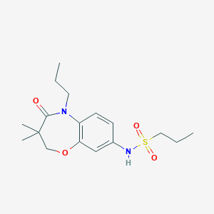 molecular formula C17H26N2O4S B2651967 N-(3,3-二甲基-4-氧代-5-丙基-2,3,4,5-四氢苯并[b][1,4]恶杂环庚-8-基)丙烷-1-磺酰胺 CAS No. 921997-21-9