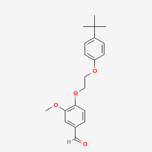 molecular formula C20H24O4 B2651995 4-[2-(4-叔丁基苯氧基)乙氧基]-3-甲氧基苯甲醛 CAS No. 299443-50-8