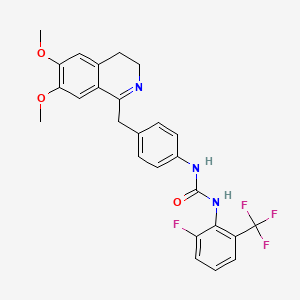 molecular formula C26H23F4N3O3 B2651997 1-(4-((6,7-Dimethoxy(3,4-dihydroisoquinolyl))methyl)phenyl)-3-(2-fluoro-6-(trifluoromethyl)phenyl)urea CAS No. 1022665-55-9