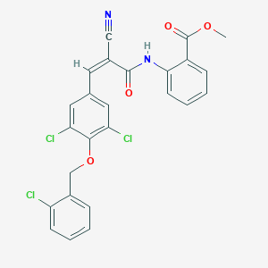 B2651998 Methyl 2-[[(Z)-2-cyano-3-[3,5-dichloro-4-[(2-chlorophenyl)methoxy]phenyl]prop-2-enoyl]amino]benzoate CAS No. 380477-04-3