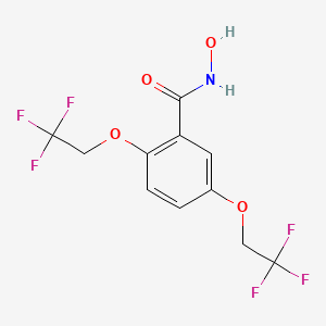 molecular formula C11H9F6NO4 B2652000 N-hydroxy-2,5-bis(2,2,2-trifluoroethoxy)benzamide CAS No. 303996-38-5