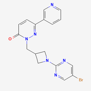 molecular formula C17H15BrN6O B2652007 2-{[1-(5-溴嘧啶-2-基)氮杂环丁-3-基]甲基}-6-(吡啶-3-基)-2,3-二氢哒嗪-3-酮 CAS No. 2199062-57-0