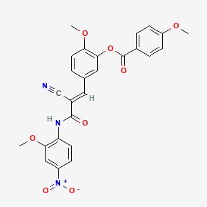 [5-[(E)-2-cyano-3-(2-methoxy-4-nitroanilino)-3-oxoprop-1-enyl]-2-methoxyphenyl] 4-methoxybenzoate