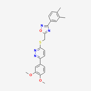 B2652041 3-(3,4-Dimethoxyphenyl)-6-({[3-(3,4-dimethylphenyl)-1,2,4-oxadiazol-5-yl]methyl}thio)pyridazine CAS No. 1111316-69-8