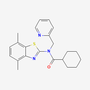 N-(4,7-dimethylbenzo[d]thiazol-2-yl)-N-(pyridin-2-ylmethyl)cyclohexanecarboxamide