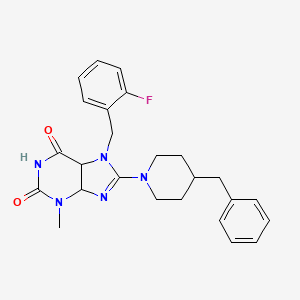 8-(4-benzylpiperidin-1-yl)-7-[(2-fluorophenyl)methyl]-3-methyl-2,3,6,7-tetrahydro-1H-purine-2,6-dione