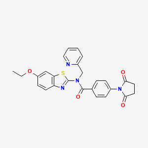 4-(2,5-dioxopyrrolidin-1-yl)-N-(6-ethoxybenzo[d]thiazol-2-yl)-N-(pyridin-2-ylmethyl)benzamide