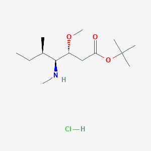 molecular formula C14H30ClNO3 B2652050 (3R,4S,5R)-tert-butyl 3-methoxy-5-methyl-4-(methylamino)heptanoate hydrochloride CAS No. 130273-11-9