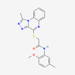 molecular formula C20H19N5O2S B2652051 N-(2-methoxy-5-methylphenyl)-2-((1-methyl-[1,2,4]triazolo[4,3-a]quinoxalin-4-yl)thio)acetamide CAS No. 1358825-63-4