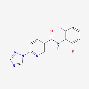 molecular formula C14H9F2N5O B2652053 N-(2,6-二氟苯基)-6-(1H-1,2,4-三唑-1-基)烟酰胺 CAS No. 672951-18-7