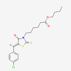 butyl 6-[(5Z)-5-[(4-chlorophenyl)methylidene]-4-oxo-2-sulfanylidene-1,3-thiazolidin-3-yl]hexanoate