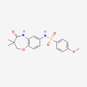 N-(3,3-dimethyl-4-oxo-2,3,4,5-tetrahydrobenzo[b][1,4]oxazepin-7-yl)-4-methoxybenzenesulfonamide