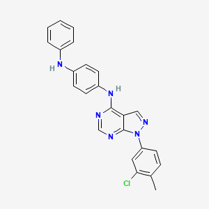molecular formula C24H19ClN6 B2652063 N-[1-(3-氯-4-甲苯基)-1H-吡唑并[3,4-d]嘧啶-4-基]-N'-苯基苯-1,4-二胺 CAS No. 890896-05-6