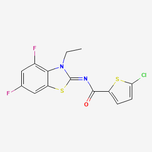 molecular formula C14H9ClF2N2OS2 B2652064 (E)-5-氯-N-(3-乙基-4,6-二氟苯并[d]噻唑-2(3H)-亚甲基)噻吩-2-甲酰胺 CAS No. 851079-91-9