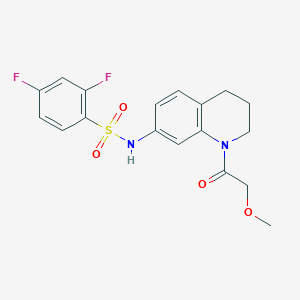 molecular formula C18H18F2N2O4S B2652065 2,4-二氟-N-(1-(2-甲氧基乙酰)-1,2,3,4-四氢喹啉-7-基)苯磺酰胺 CAS No. 1170143-06-2