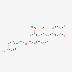 molecular formula C24H19BrO6 B2652067 7-[(4-Bromophenyl)methoxy]-3-(3,4-dimethoxyphenyl)-5-hydroxychromen-4-one CAS No. 637746-91-9