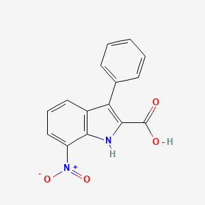 molecular formula C15H10N2O4 B2652083 7-硝基-3-苯基-1H-吲哚-2-羧酸 CAS No. 121983-01-5
