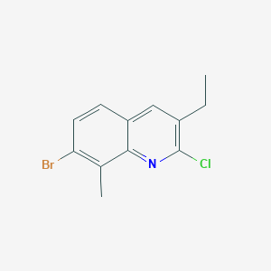 molecular formula C12H11BrClN B2652084 7-溴-2-氯-3-乙基-8-甲基喹啉 CAS No. 1702059-61-7