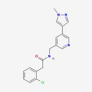 2-(2-chlorophenyl)-N-((5-(1-methyl-1H-pyrazol-4-yl)pyridin-3-yl)methyl)acetamide